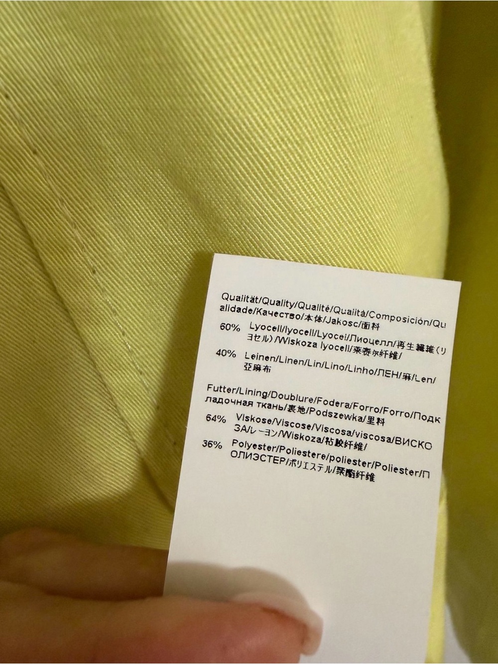 Boss Yellow Linen Blend Relaxed Blazer - Picture 7 of 7